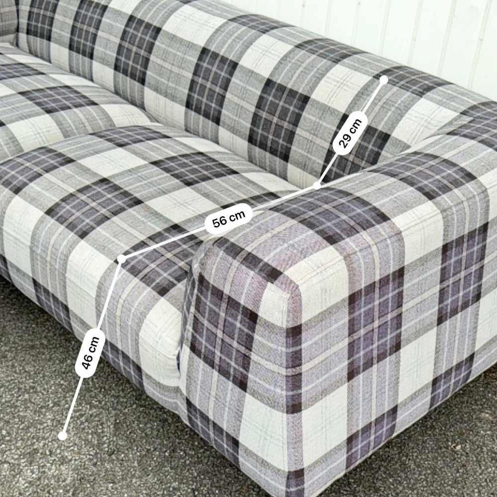 Metropolitan Style 3+3 Seater Sofa Set + FREE 2 Footrests - Dustin Ash Fabric