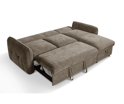 The Alvero Collection | Brown L Shape Corner Sofabed