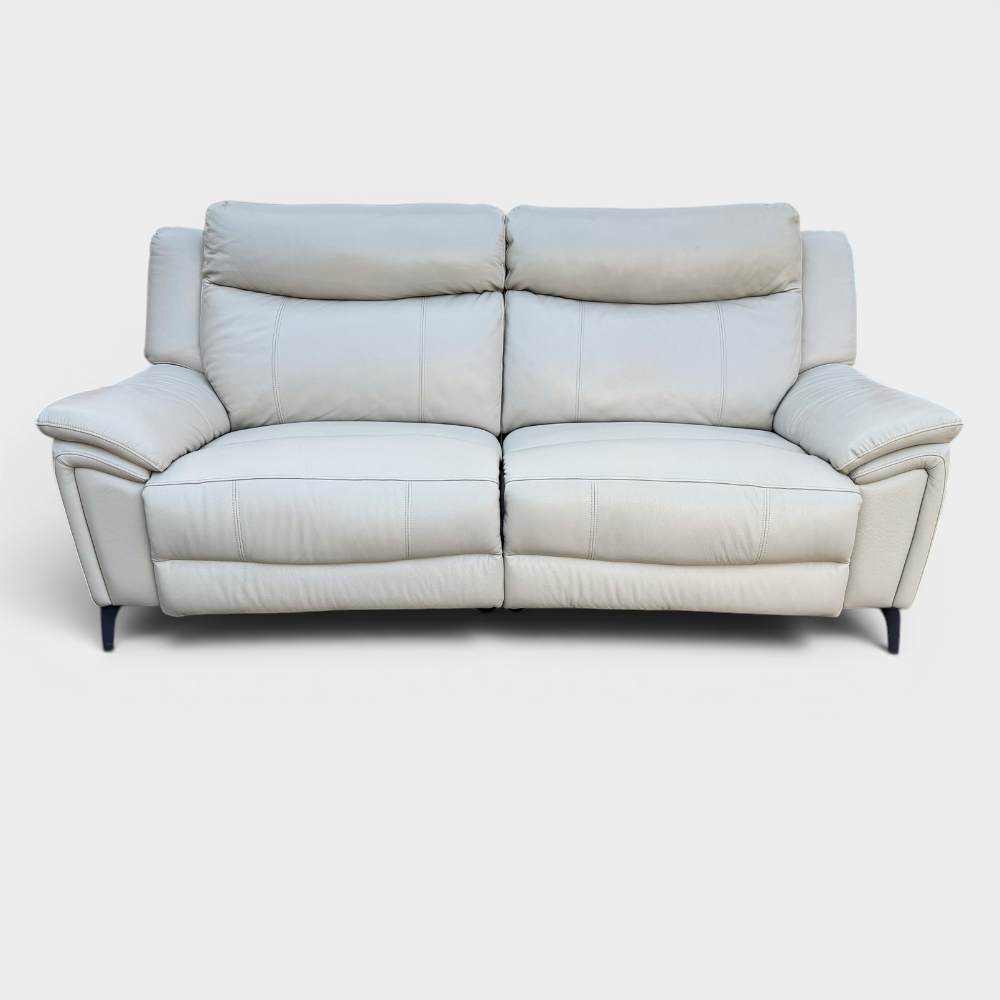 Ex-Display DFS 3+2 Seater Sofa Set - Electric Recliners - Genuine Grey Leather | RRP £3158