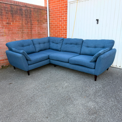 Excellent Condition DFS 5 Seater Corner Sofa-Sky Blue Fabric