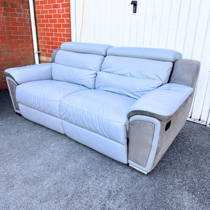 DFS 3&2 Seater Sofa Set - Recliners - Light Grey Leather