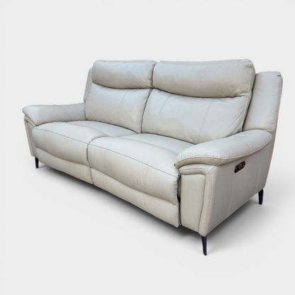 Ex-Display DFS 3+2 Seater Sofa Set - Electric Recliners - Genuine Grey Leather | RRP £3158