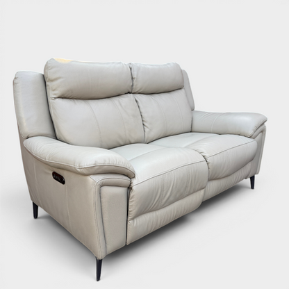 Ex-Display DFS 3+2 Seater Sofa Set - Electric Recliners - Genuine Grey Leather | RRP £3158