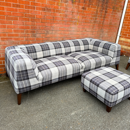 Metropolitan Style 3+3 Seater Sofa Set + FREE 2 Footrests - Dustin Ash Fabric