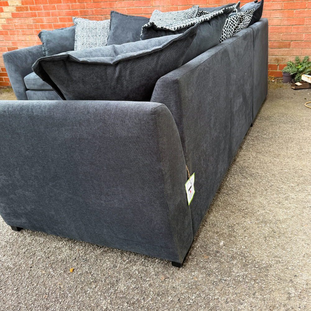 Ex-Display DFS "Loleta" Corner Sofa in Grey Crushed Velvet | RRP £1339