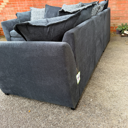 Ex-Display DFS "Loleta" Corner Sofa in Grey Crushed Velvet | RRP £1339