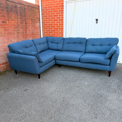 Excellent Condition DFS 5 Seater Corner Sofa-Sky Blue Fabric