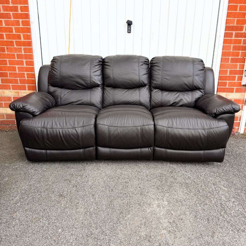 DFS classic 3+2 Seater Sofa Set - Manual Recliners - Genuine Brown Leather