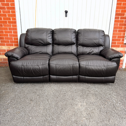 DFS classic 3+2 Seater Sofa Set - Manual Recliners - Genuine Brown Leather