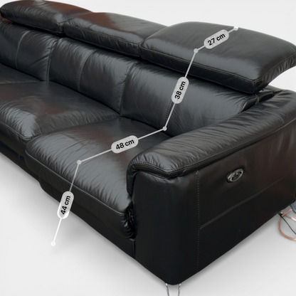 DFS Power Recliner Corner Sofa in Genuine Black Leather | RRP £3400