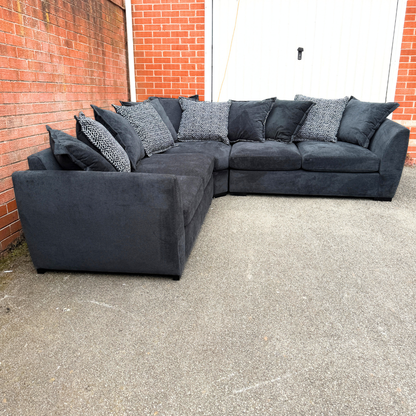 Ex-Display DFS "Loleta" Corner Sofa in Grey Crushed Velvet | RRP £1339