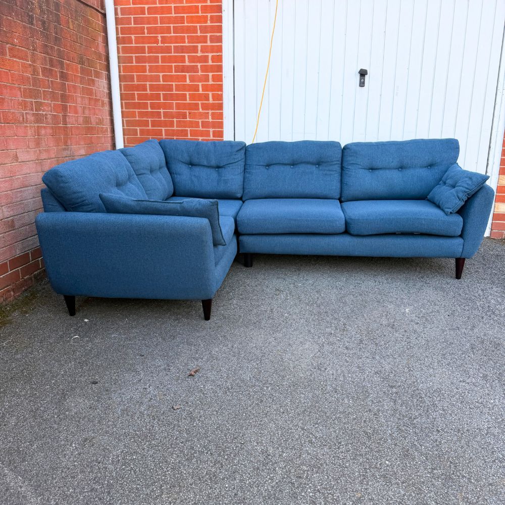 Excellent Condition DFS 5 Seater Corner Sofa-Sky Blue Fabric