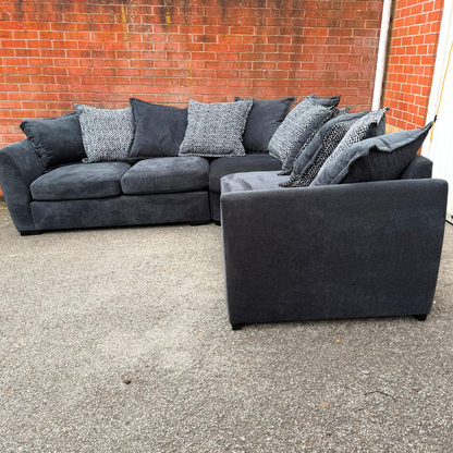 Ex-Display DFS "Loleta" Corner Sofa in Grey Crushed Velvet | RRP £1339
