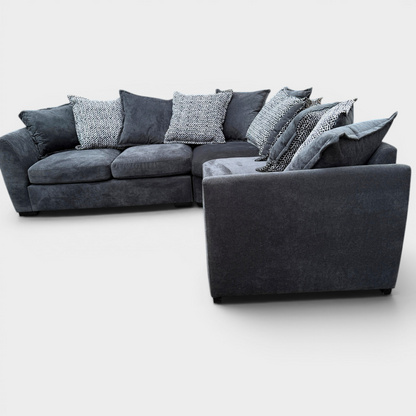 Ex-Display DFS "Loleta" Corner Sofa in Grey Crushed Velvet | RRP £1339