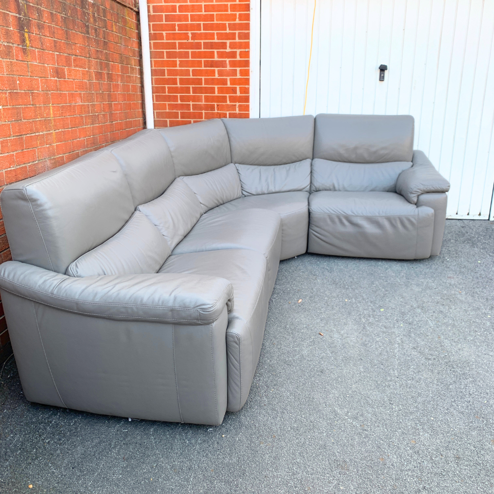DFS Ex-Display-Never Used Electric Recliner Corner Sofa in Grey Leather
