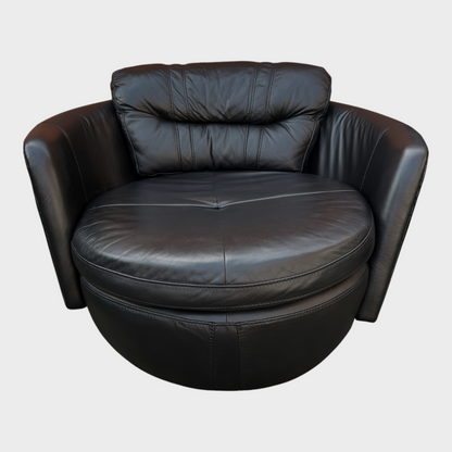 Jacque Dfs Full Leather Black Electric Recliner Corner Sofa & Swingle Chair RRP £3448