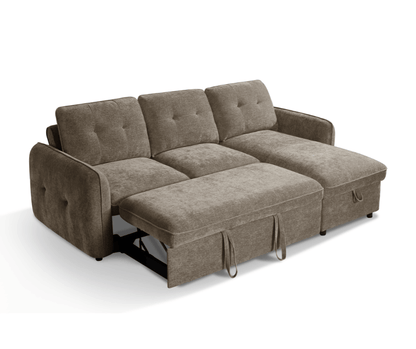 The Alvero Collection | Brown L Shape Corner Sofabed