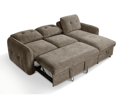The Alvero Collection | Brown L Shape Corner Sofabed