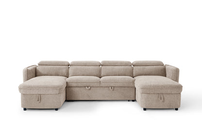 The Luvanto Collection | Beige U Shape Corner Sofabed