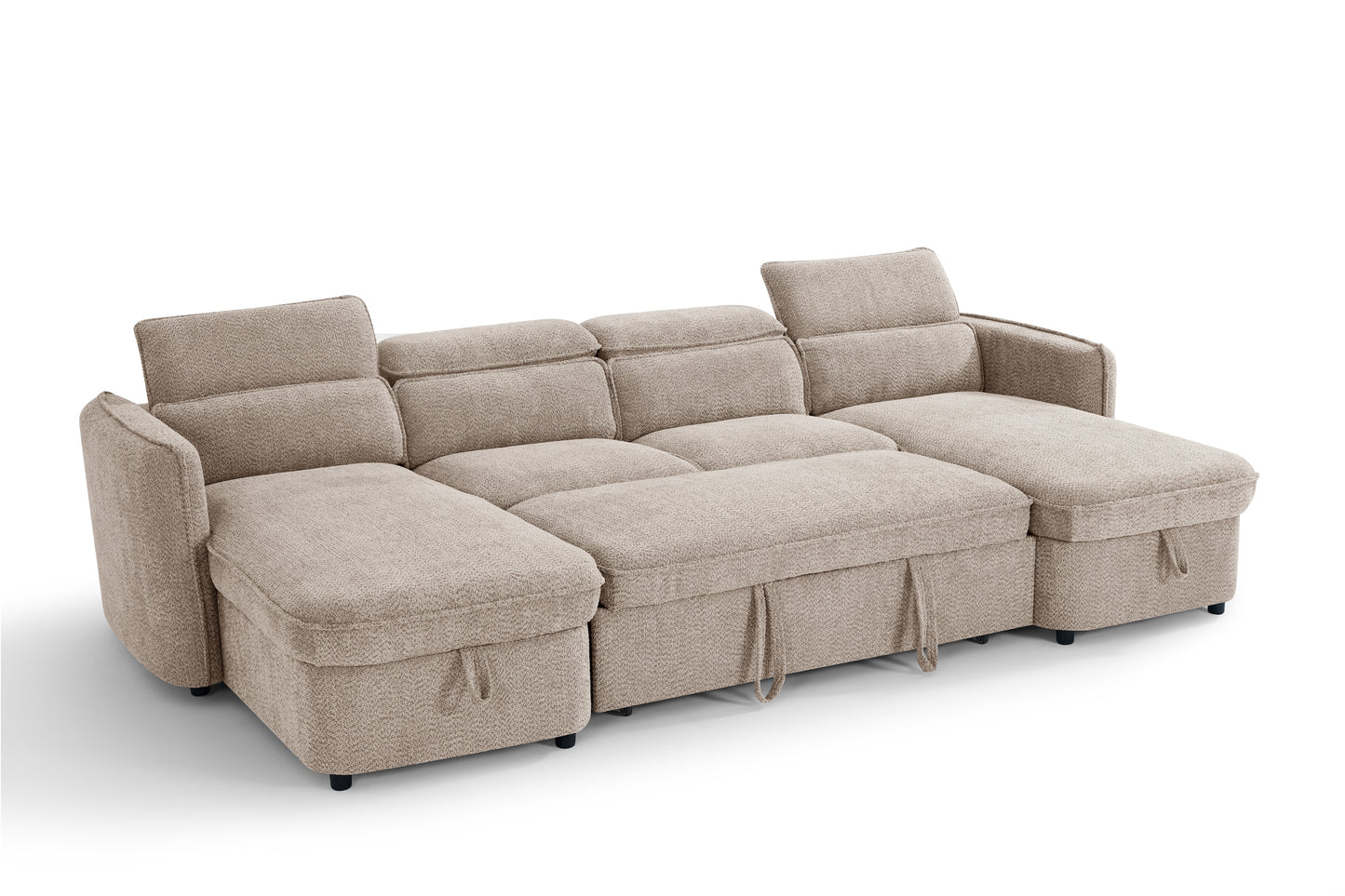The Luvanto Collection | Beige U Shape Corner Sofabed