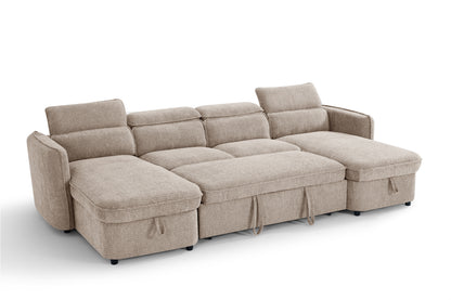 The Luvanto Collection | Beige U Shape Corner Sofabed