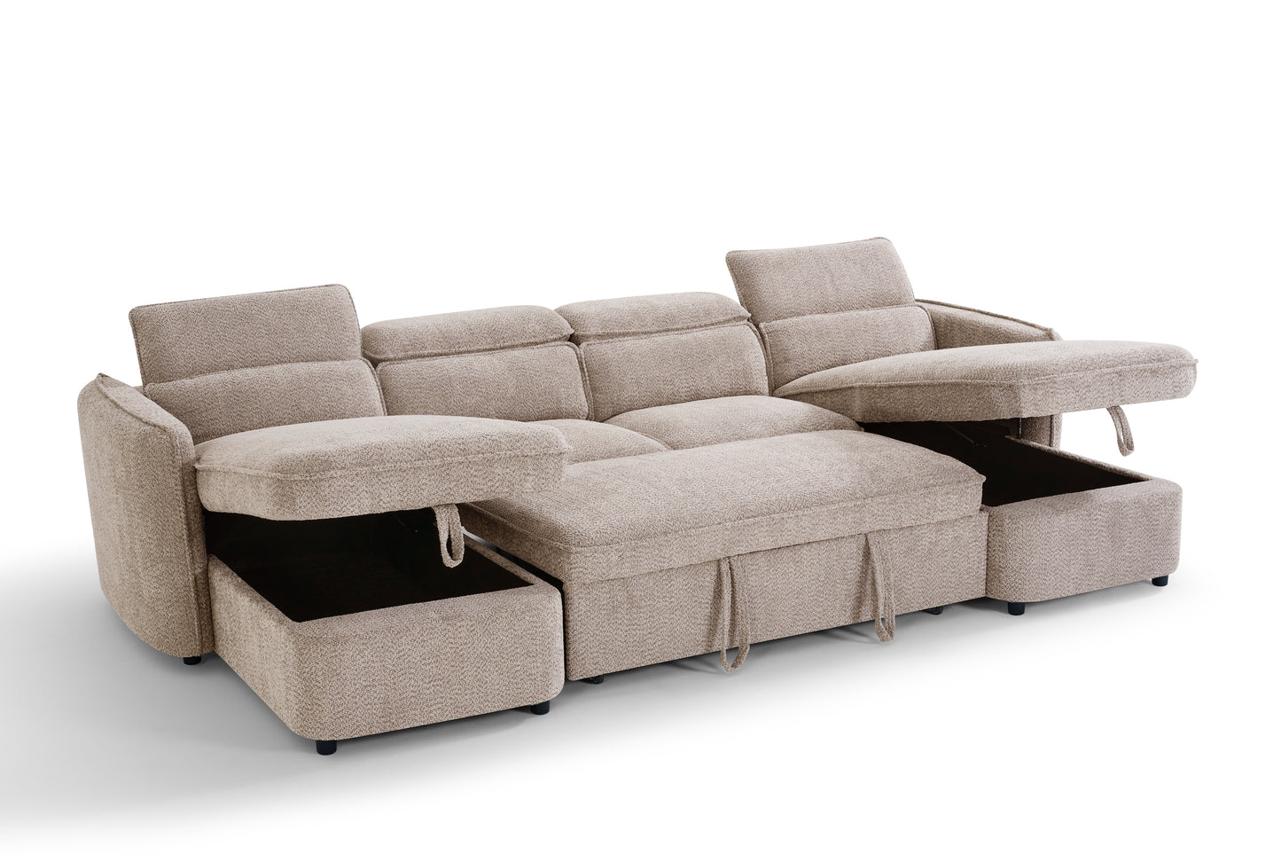 The Luvanto Collection | Beige U Shape Corner Sofabed