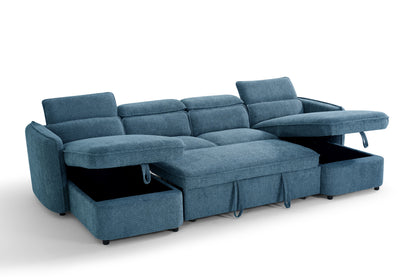 The Luvanto Collection | Blue U Shape Corner Sofabed