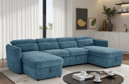 The Luvanto Collection | Blue U Shape Corner Sofabed