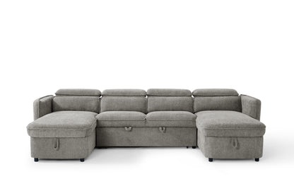 The Luvanto Collection | Grey U Shape Corner Sofabed