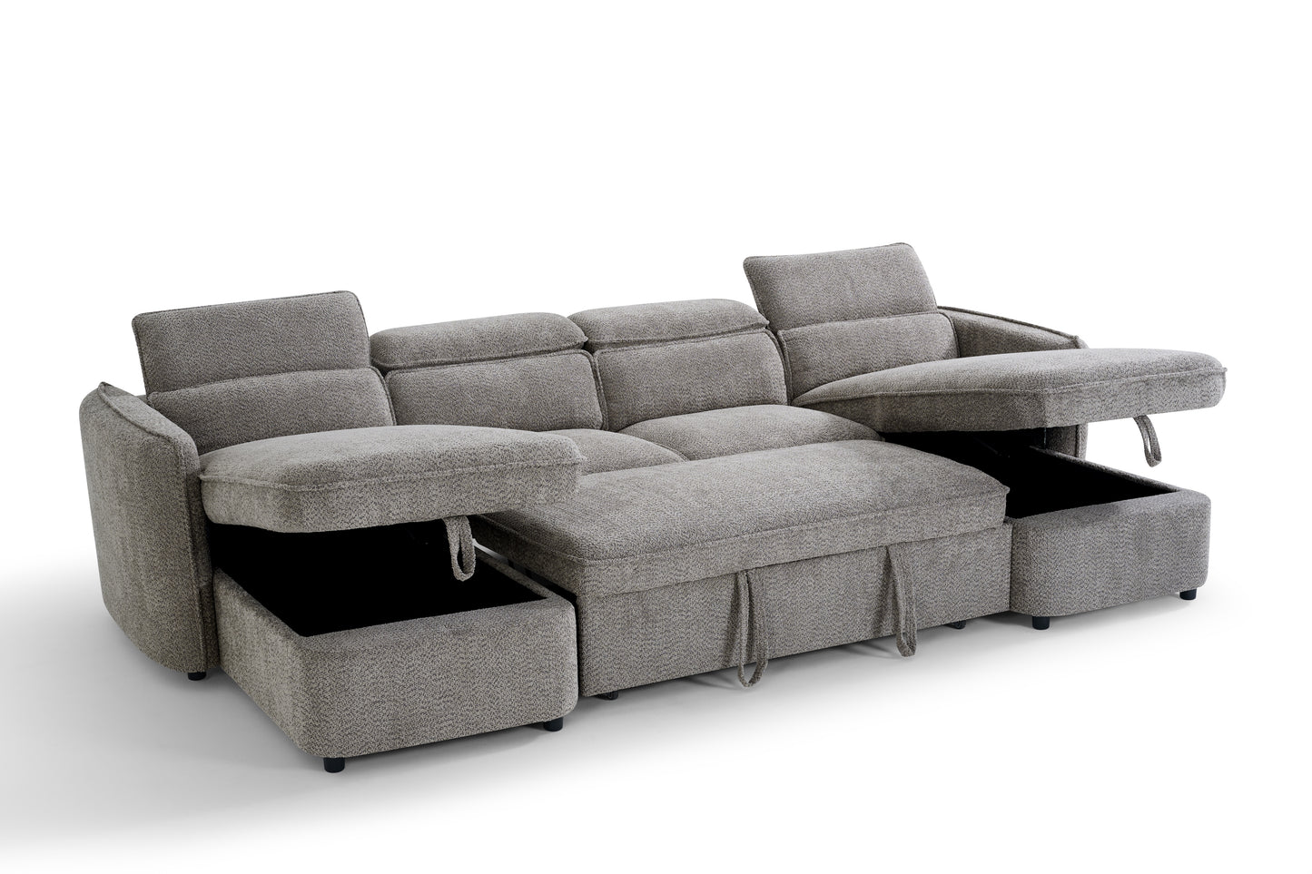The Luvanto Collection | Grey U Shape Corner Sofabed