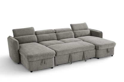 The Luvanto Collection | Grey U Shape Corner Sofabed