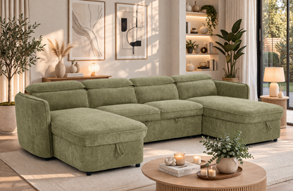 The Luvanto Collection | Matcha U Shape Corner Sofabed