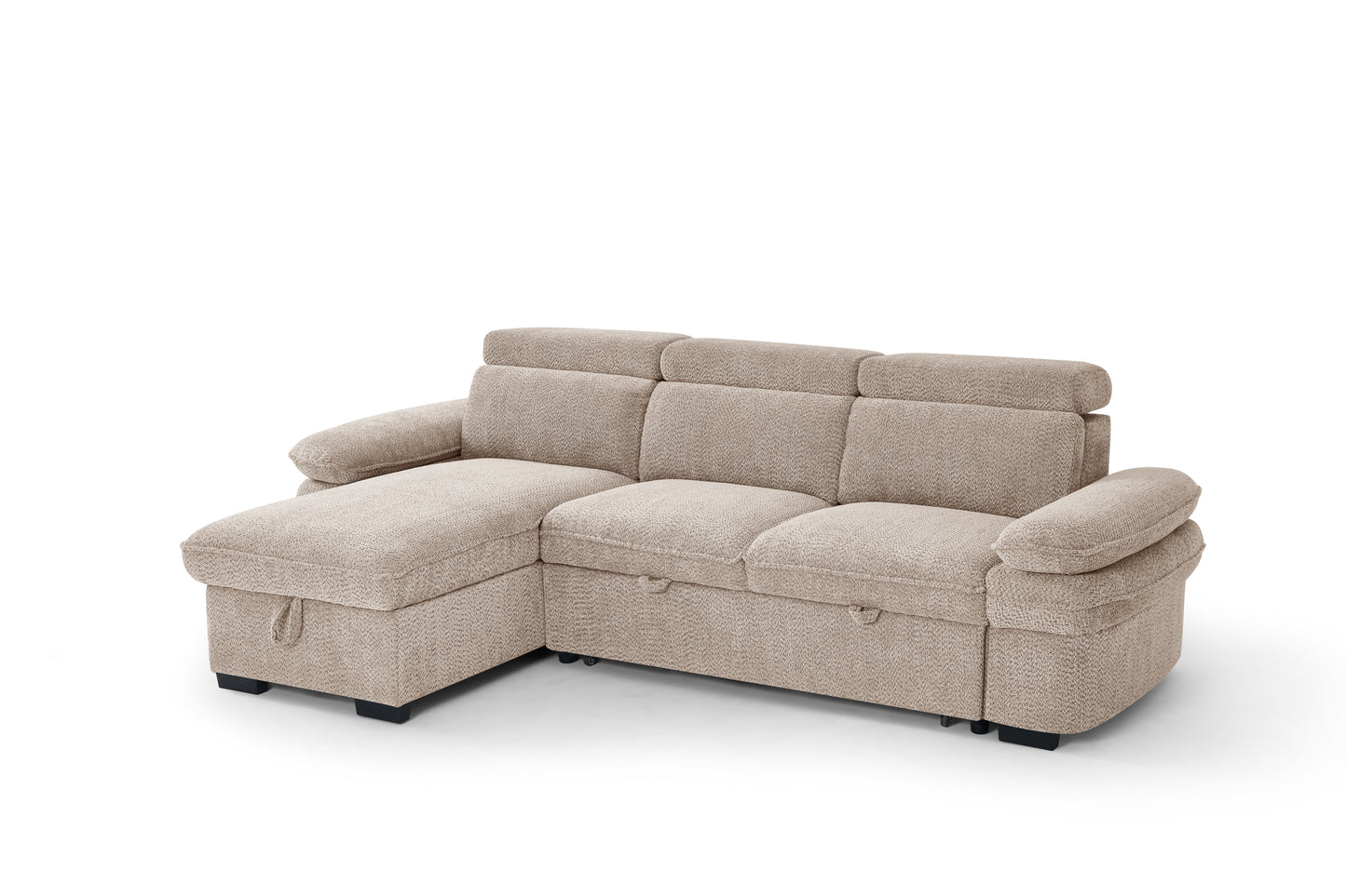 The Ravello Collection | Beige L Shape Corner Sofabed