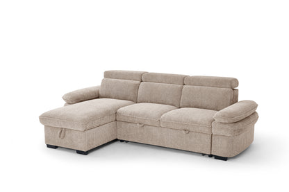 The Ravello Collection | Beige L Shape Corner Sofabed