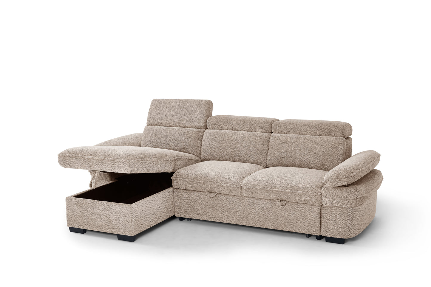 The Ravello Collection | Beige L Shape Corner Sofabed
