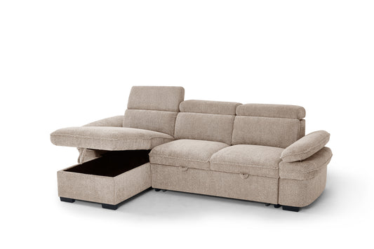 The Ravello Collection | Beige L Shape Corner Sofabed