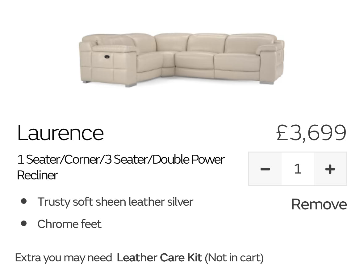 Sofology Laurence Corner Sofa-Electric Recliners & Headrests-Genuine Beige Leather | RRP £3699