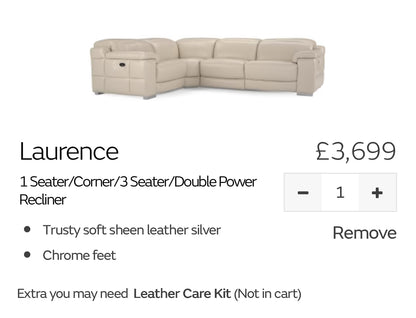 Sofology Laurence Corner Sofa-Electric Recliners & Headrests-Genuine Beige Leather | RRP £3699