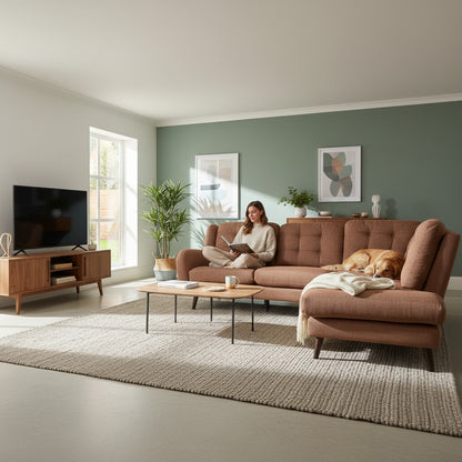 Ex-Display DFS New Camden Corner Sofa - Spice Camden Weave | RRP £2049