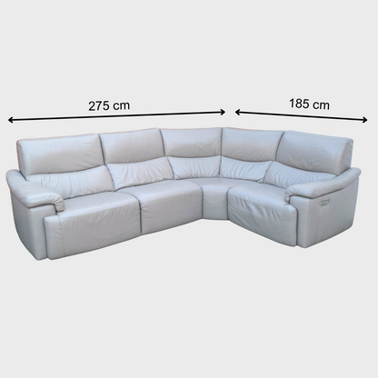 DFS Ex-Display-Never Used Electric Recliner Corner Sofa in Grey Leather