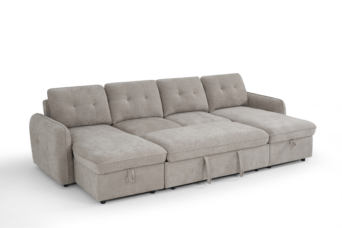 The Alvero Collection | Beige U Shape Corner Sofabed