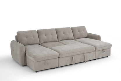The Alvero Collection | Beige U Shape Corner Sofabed