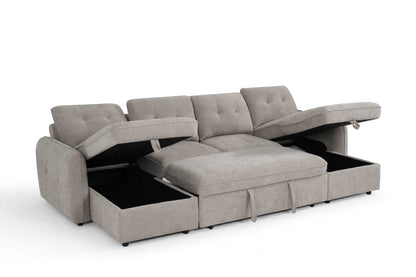 The Alvero Collection | Beige U Shape Corner Sofabed