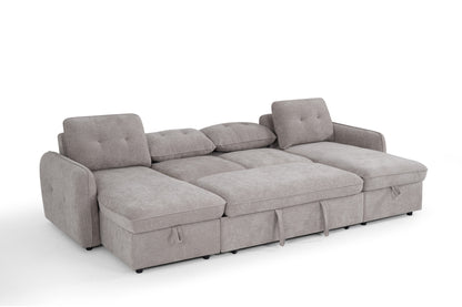 The Alvero Collection | Beige U Shape Corner Sofabed