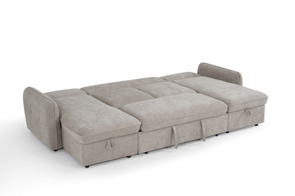 The Alvero Collection | Beige U Shape Corner Sofabed