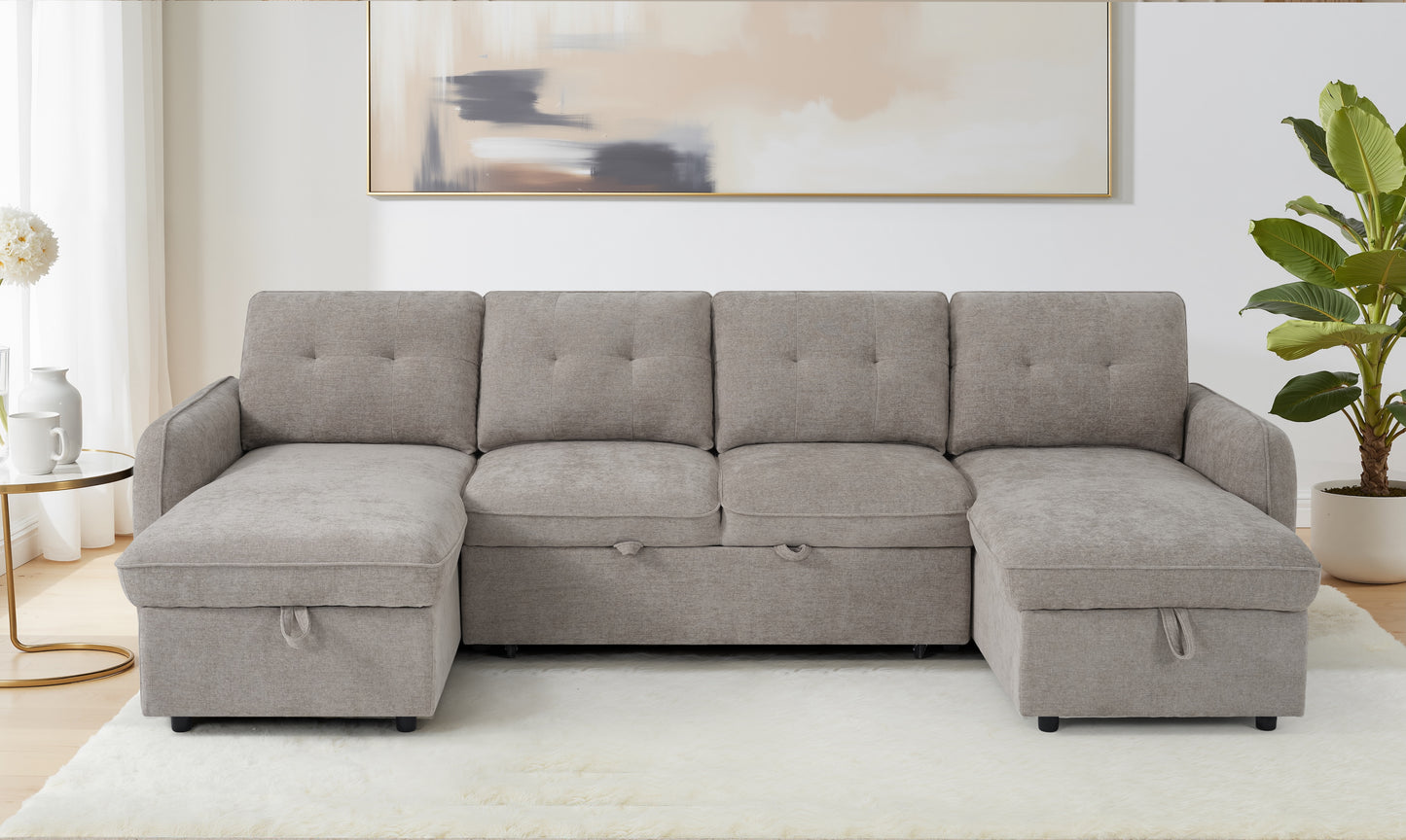The Alvero Collection | Beige U Shape Corner Sofabed