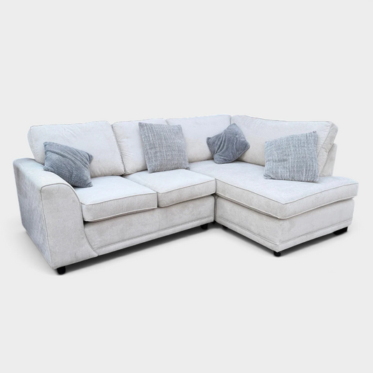 Ex-Display DFS Orka Corner Sofa In Light Grey Fabric