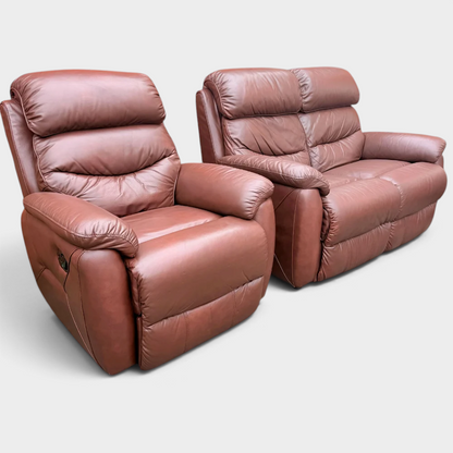 DFS High Back 3+2+1 Seater Sofa Set | Medium Brown Leather