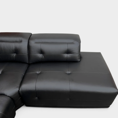 Ex-display SCS Kennedy Corner Sofa- El. Recliner - Black Leather |RRP £2400