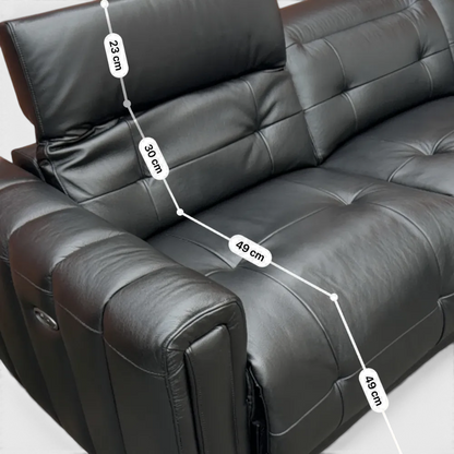 Ex-display SCS Kennedy Corner Sofa- El. Recliner - Black Leather |RRP £2400